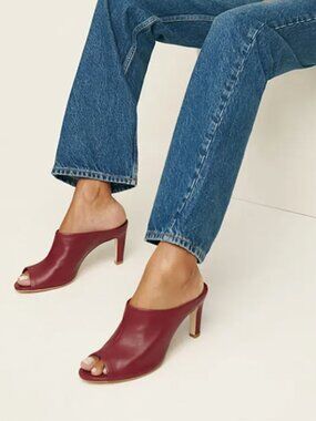Reformation Lydia Heeled Sandal Red - Size 10
